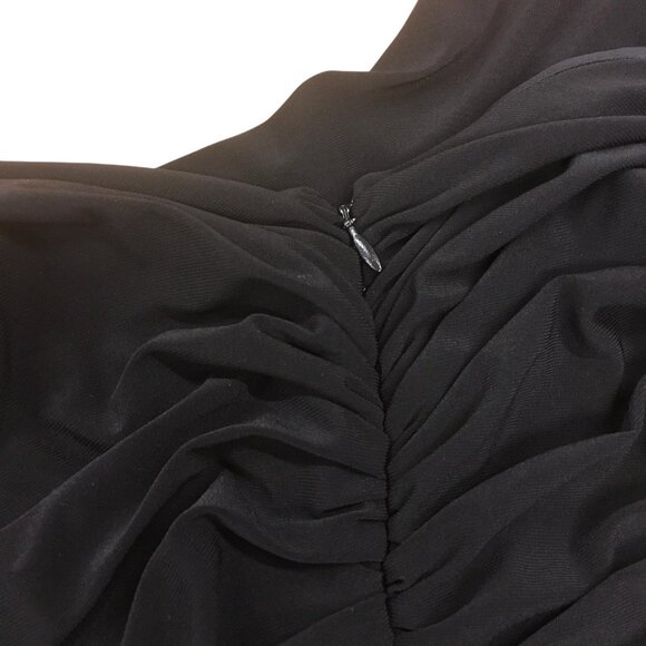 Tiana B. Dress Womens Medium Black Drapey Ruched A-Line Cocktail Little Black - Picture 8 of 13